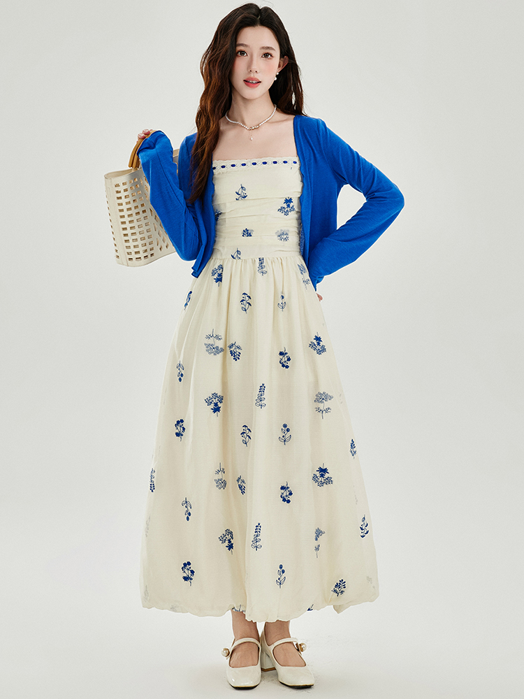 Dreamy Floral Vacation Cami Dress with Cardigan Slimming French Style Two-Piece Set
