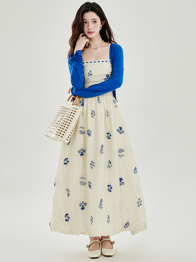 Dreamy Floral Vacation Cami Dress with Cardigan Slimming French Style Two-Piece Set - Image 3
