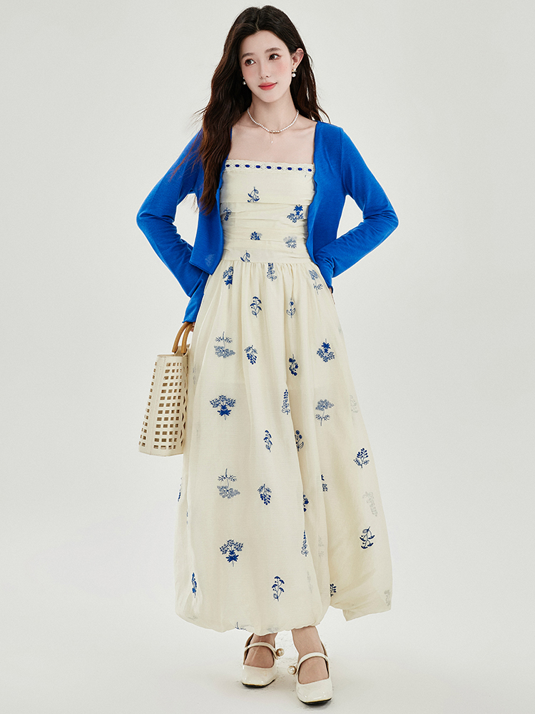 Dreamy Floral Vacation Cami Dress with Cardigan Slimming French Style Two-Piece Set - Image 4