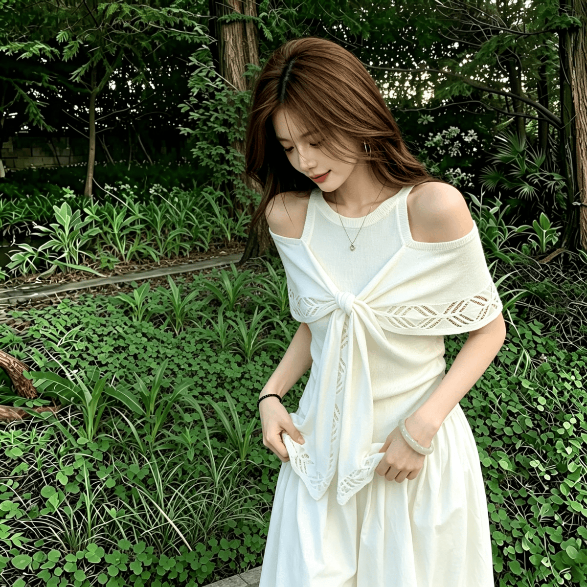 Korean Style Two-Piece Knit Cami and Shawl Set for Women Summer 2026 Slimming Fit - Style f5698d - Image 3