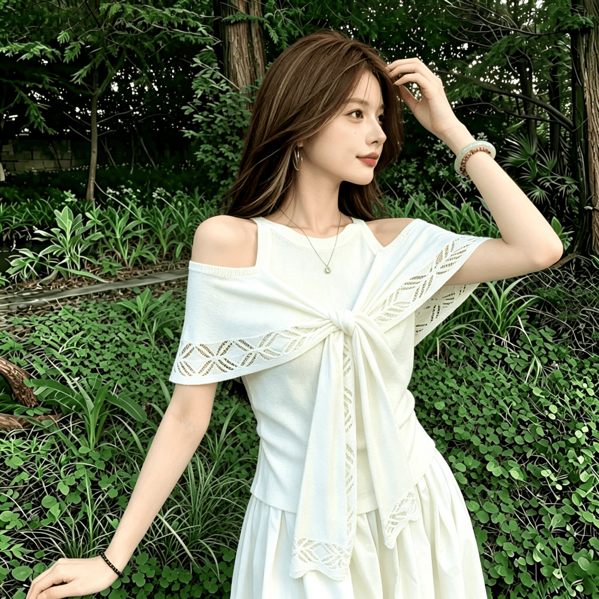 Korean Style Two-Piece Knit Cami and Shawl Set for Women Summer 2026 Slimming Fit - Style f5698d - Image 5