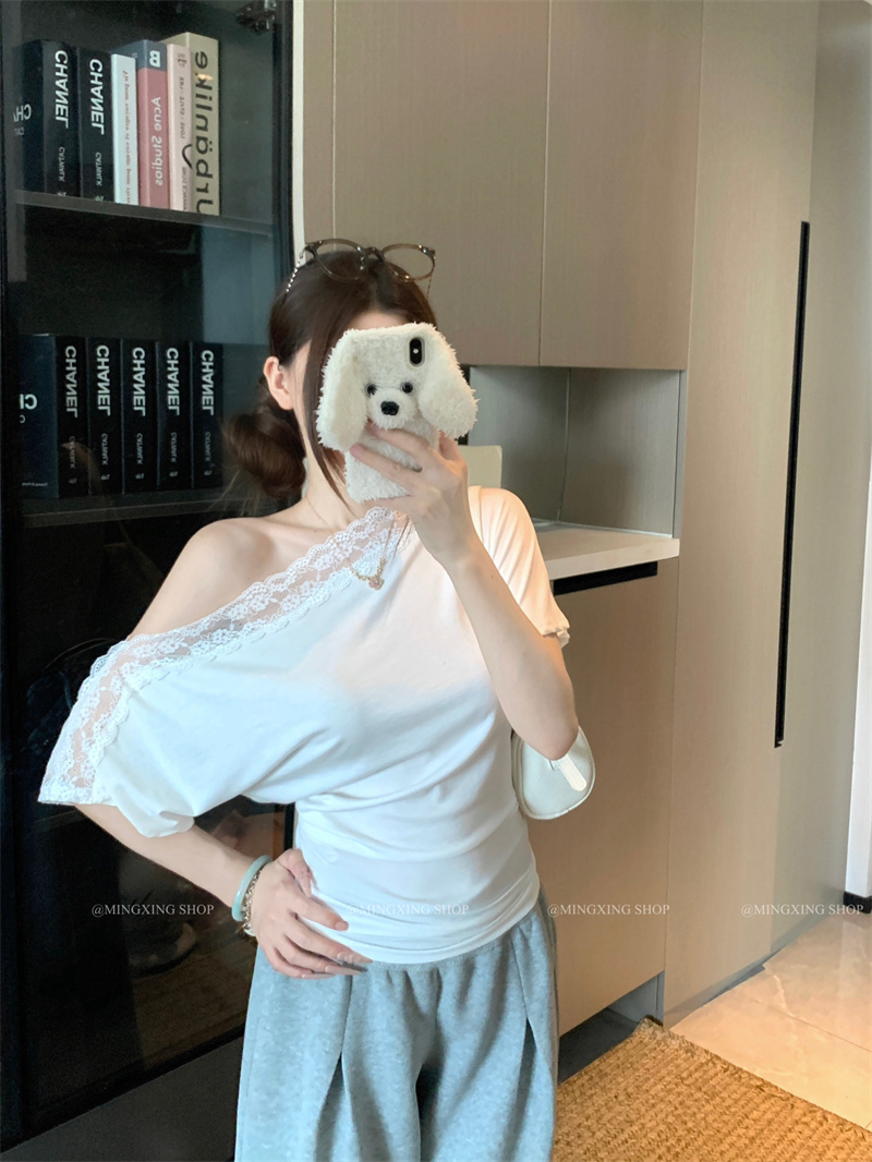 Women's Off-Shoulder Loose T-Shirt Summer Slim Fit Sexy Top